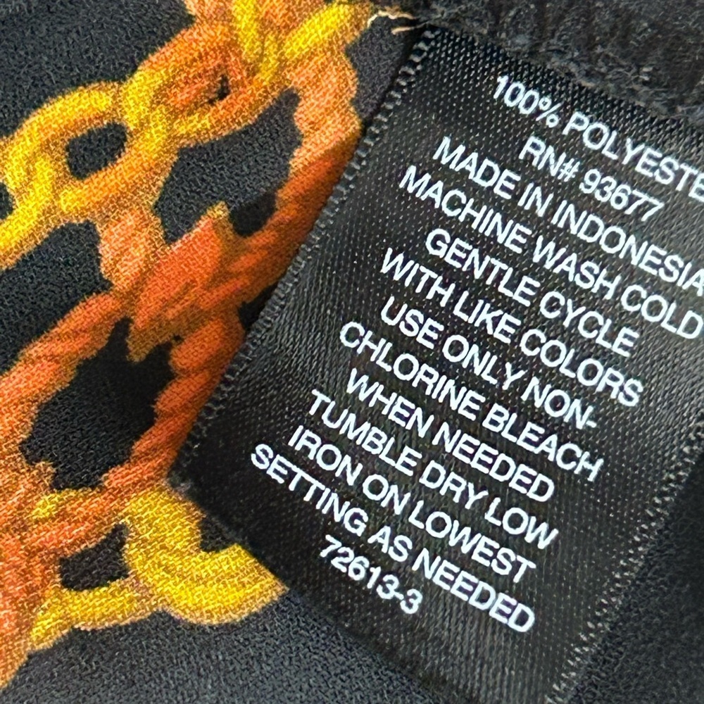 Worthington Black and Orange Chain Print Blouse - Picture 7 of 7